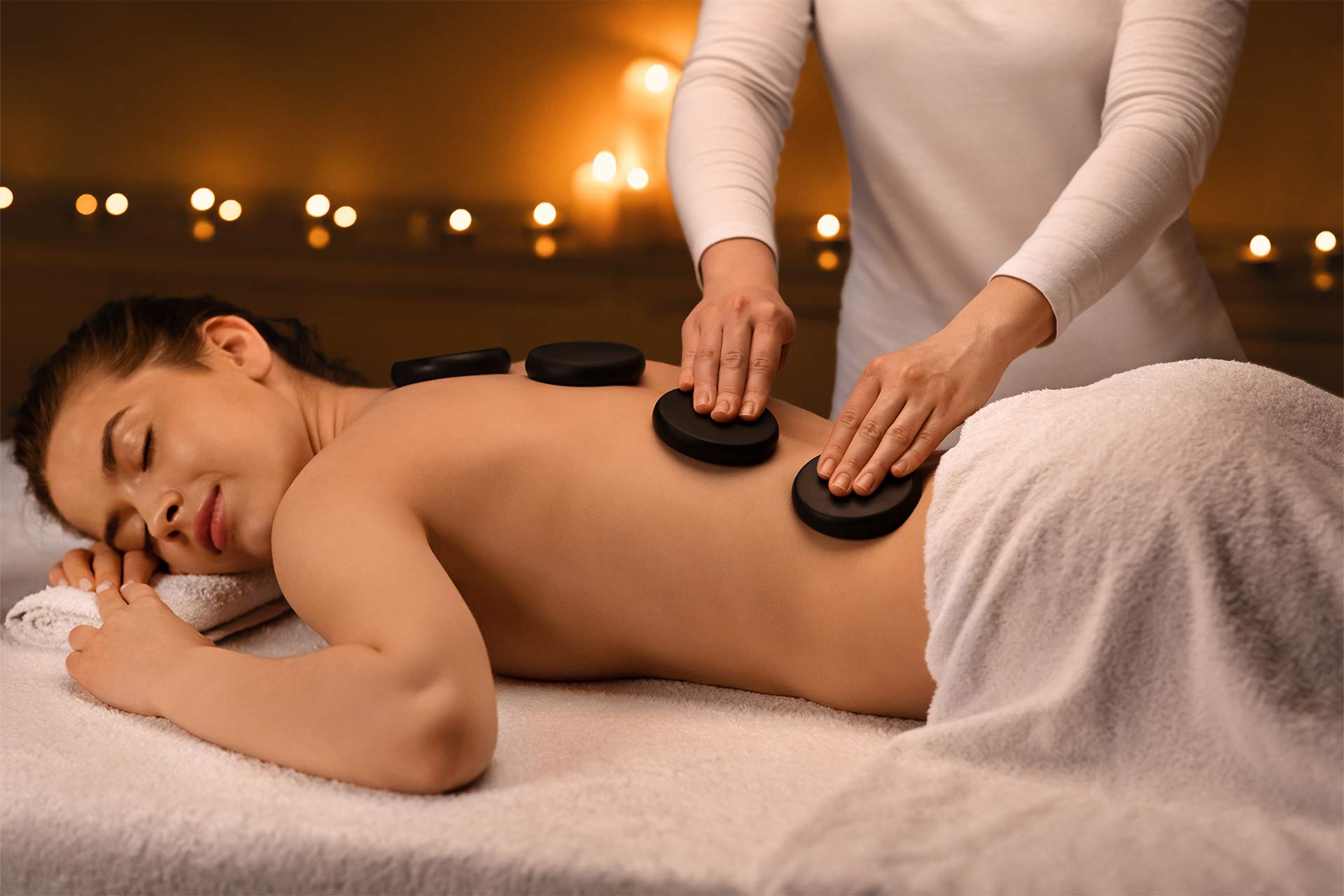 Início 6 female therapist placing hot stones on beautiful l 2023 11 27 05 31 31 M9C93CK 1